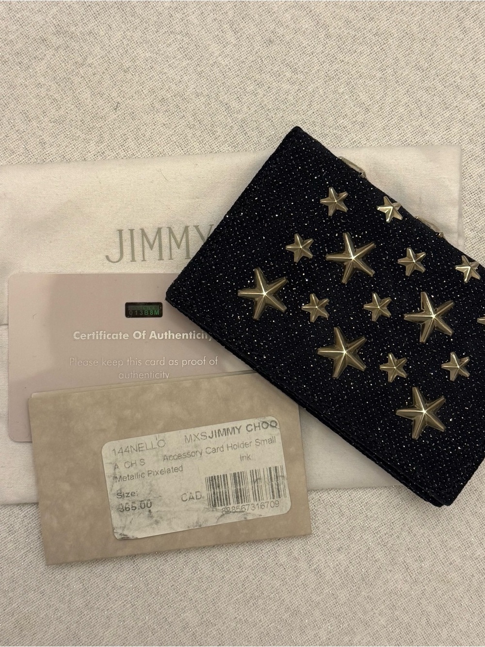 Jimmy Choo Black Star-Studded Card Holder